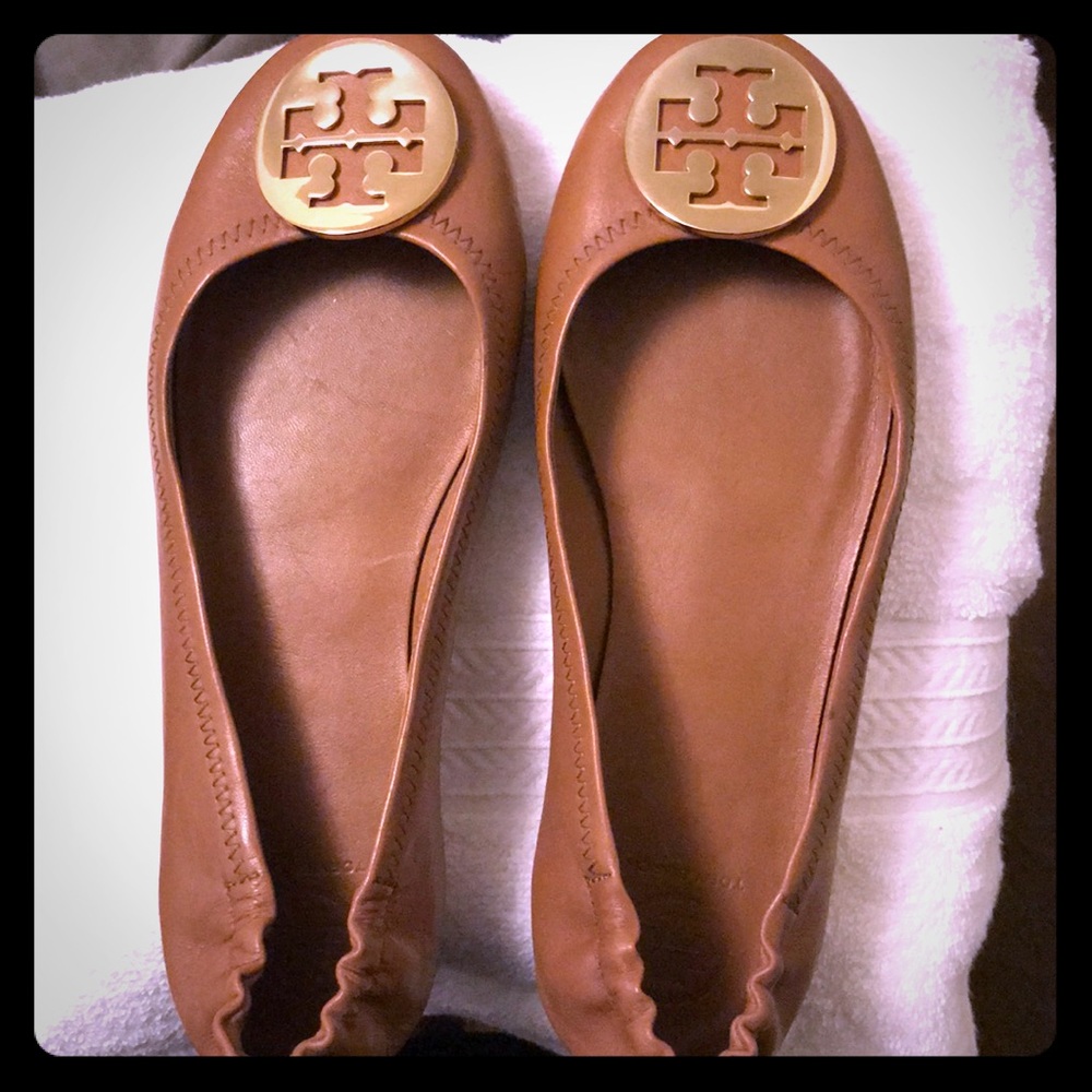 TORY BURCH  Minnie Travel Tan Ballet Flats